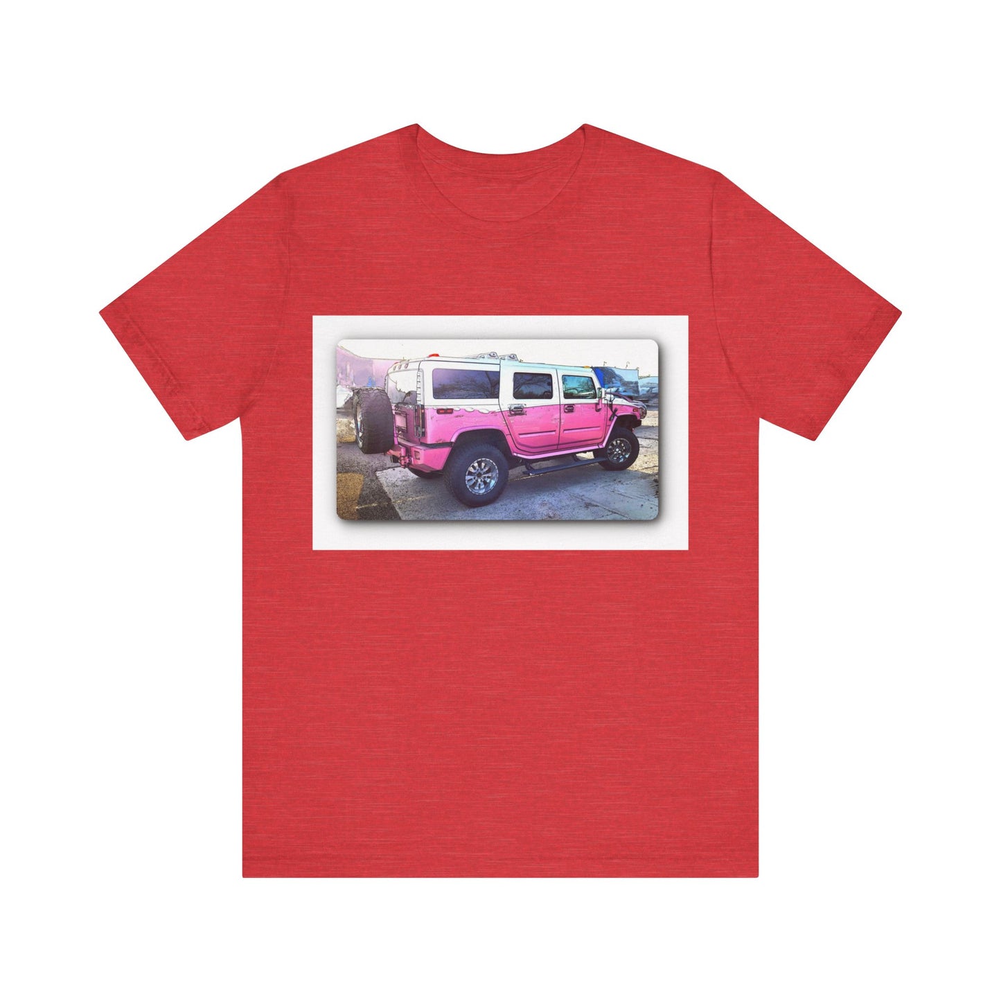 Pink and White Hummer H3 Tee