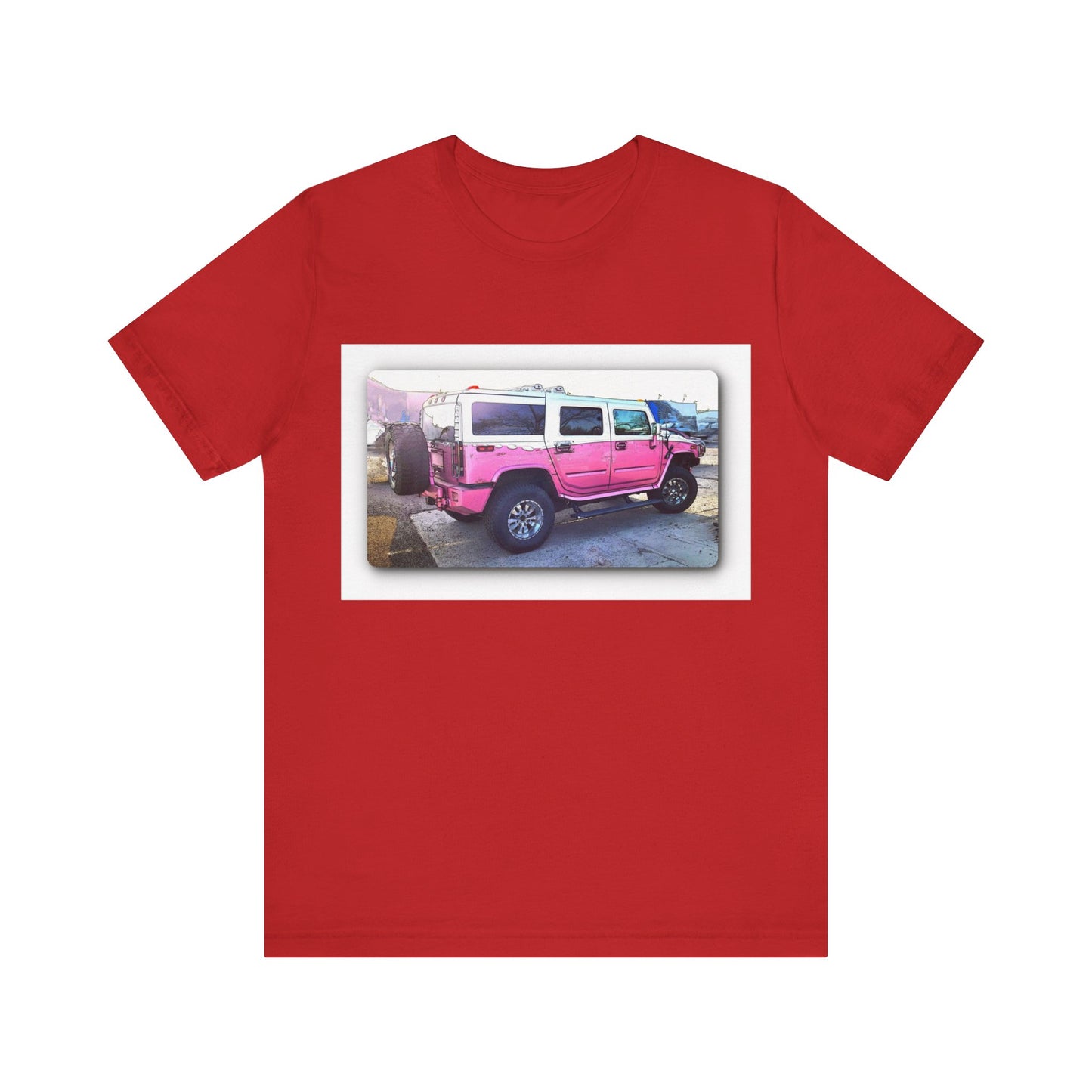 Pink and White Hummer H3 Tee