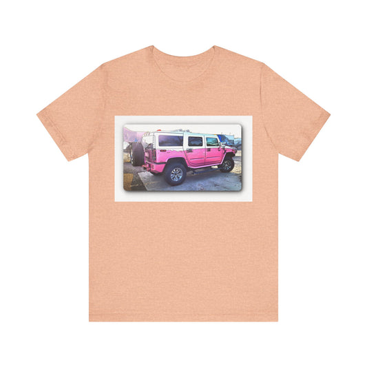 Pink and White Hummer H3 Tee