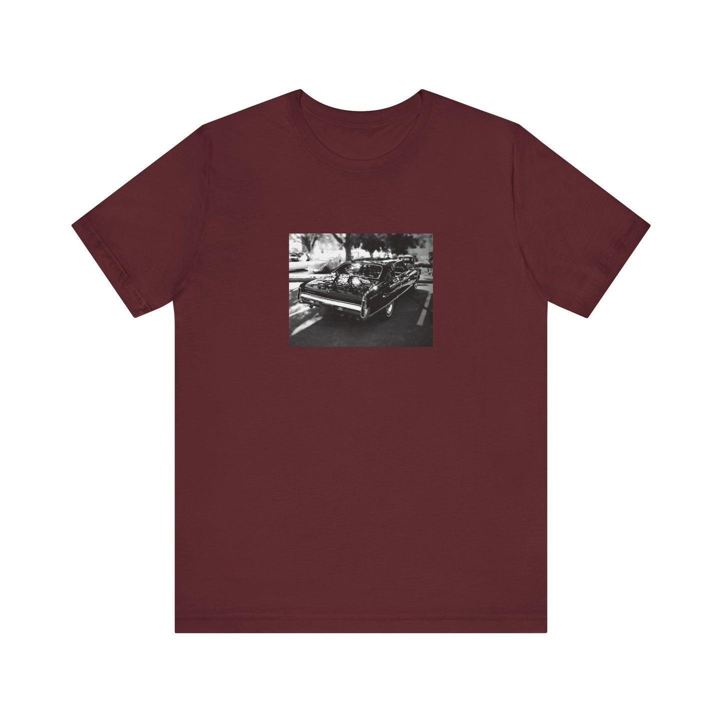 Musclecar Short Sleeve Tee - Black and White Chevy Monte Carlo Design