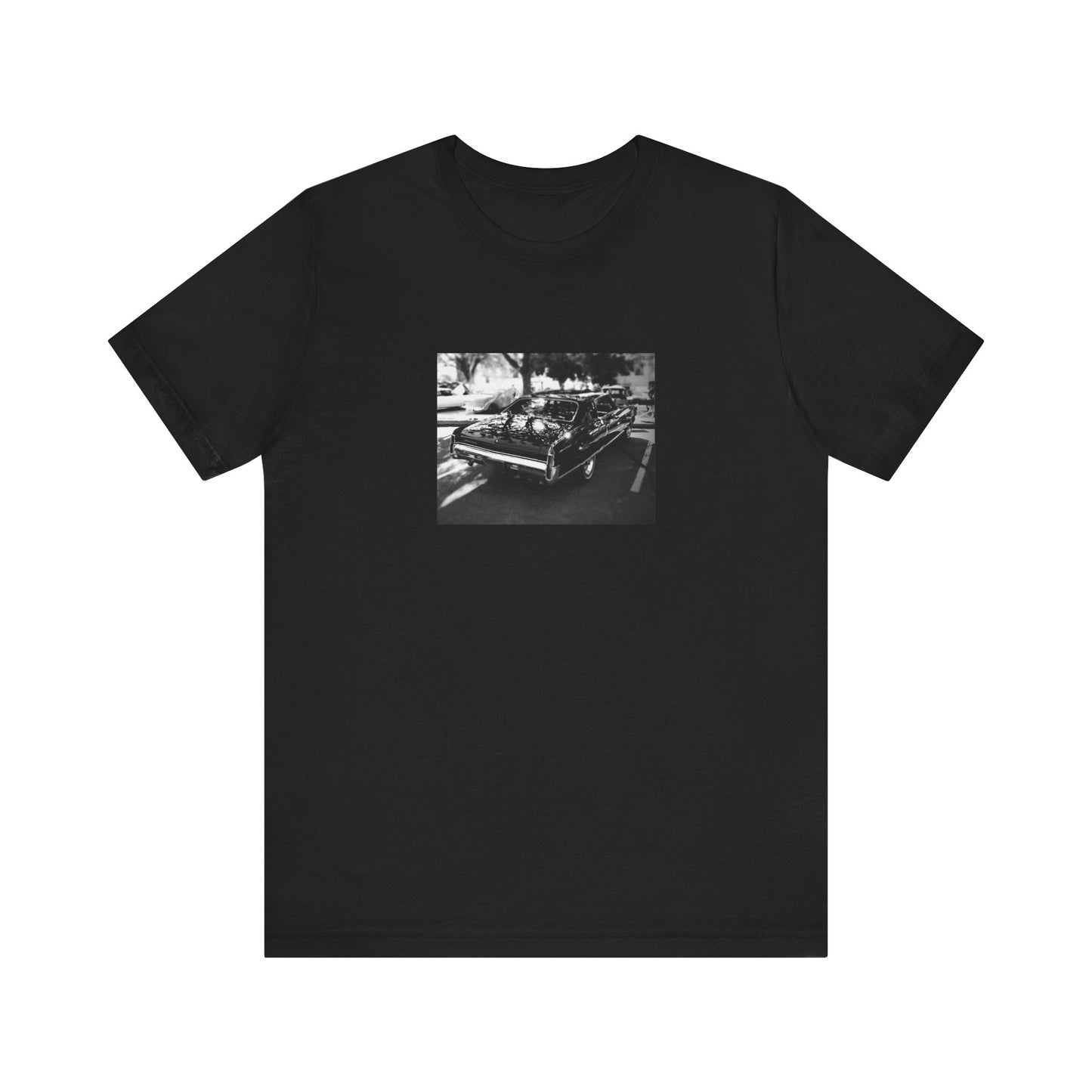 Musclecar Short Sleeve Tee - Black and White Chevy Monte Carlo Design