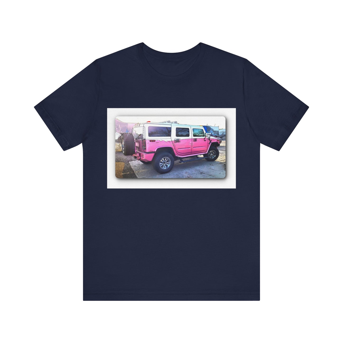 Pink and White Hummer H3 Tee