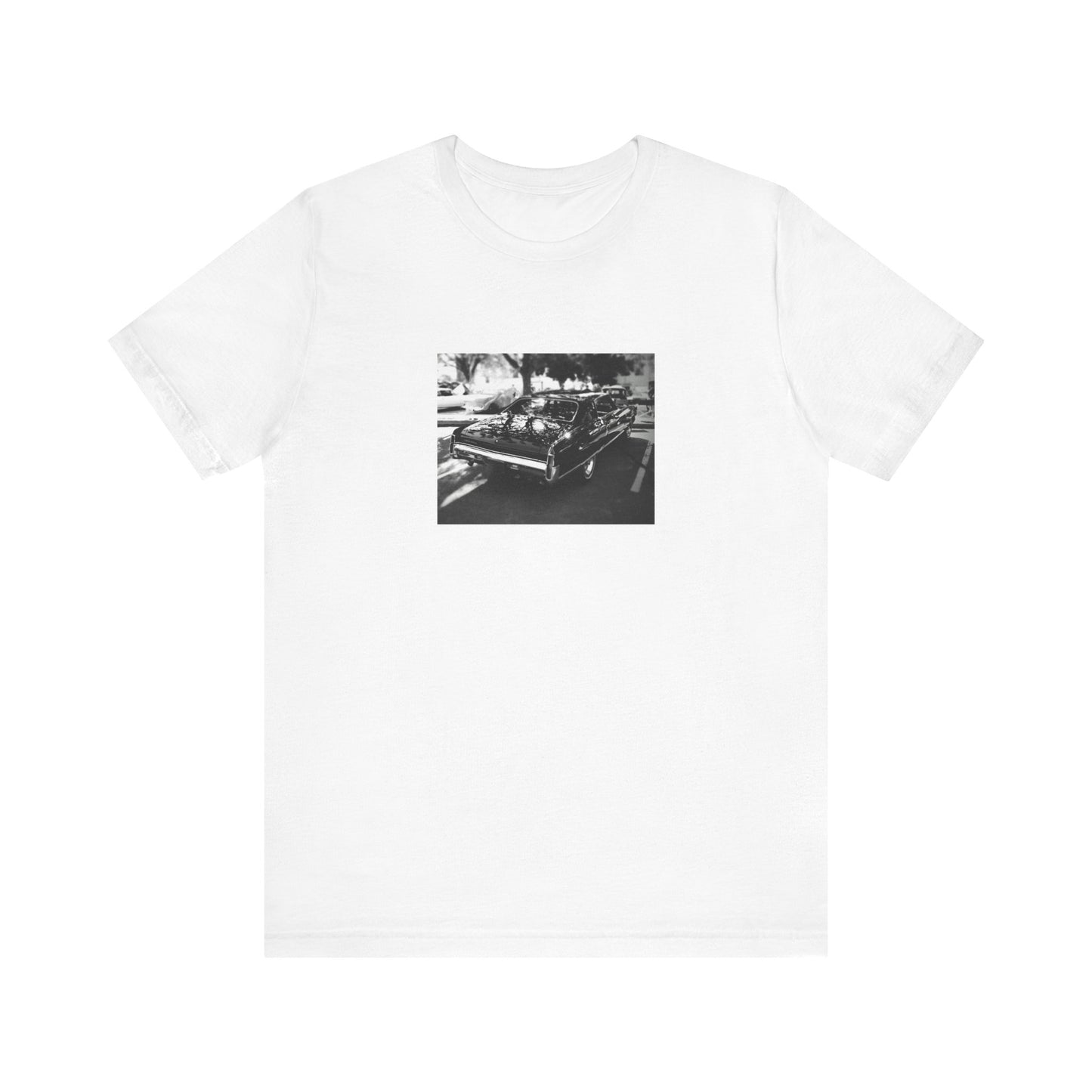 Musclecar Short Sleeve Tee - Black and White Chevy Monte Carlo Design