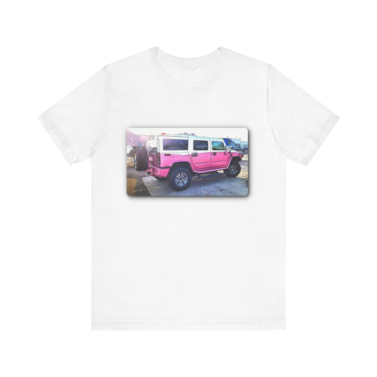 Pink and White Hummer H3 Tee