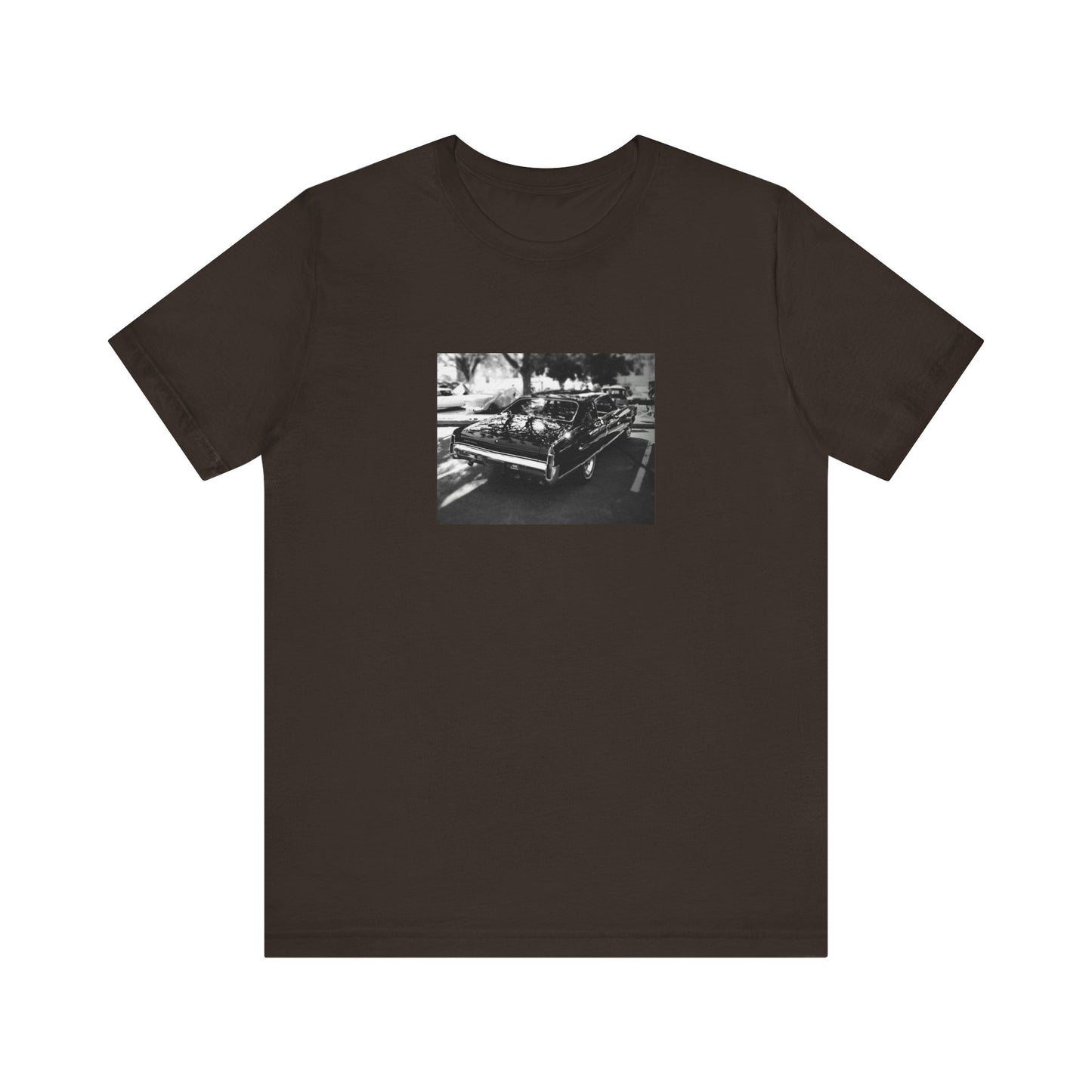 Musclecar Short Sleeve Tee - Black and White Chevy Monte Carlo Design