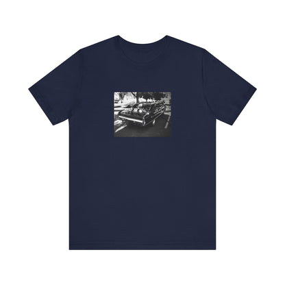 Musclecar Short Sleeve Tee - Black and White Chevy Monte Carlo Design