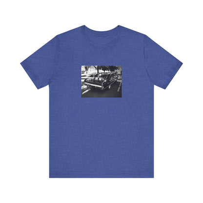 Musclecar Short Sleeve Tee - Black and White Chevy Monte Carlo Design