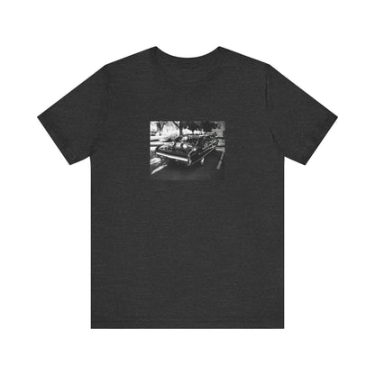 Musclecar Short Sleeve Tee - Black and White Chevy Monte Carlo Design