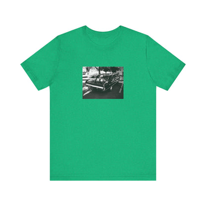 Musclecar Short Sleeve Tee - Black and White Chevy Monte Carlo Design