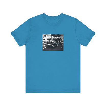 Musclecar Short Sleeve Tee - Black and White Chevy Monte Carlo Design