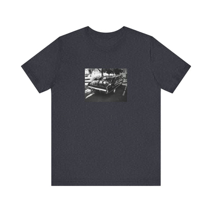 Musclecar Short Sleeve Tee - Black and White Chevy Monte Carlo Design